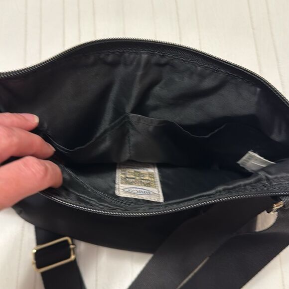 Bric's Milano Black Nylon Leather Trim 5Pocket ZipTop Adjustable Strap Crossbody - Picture 6 of 7